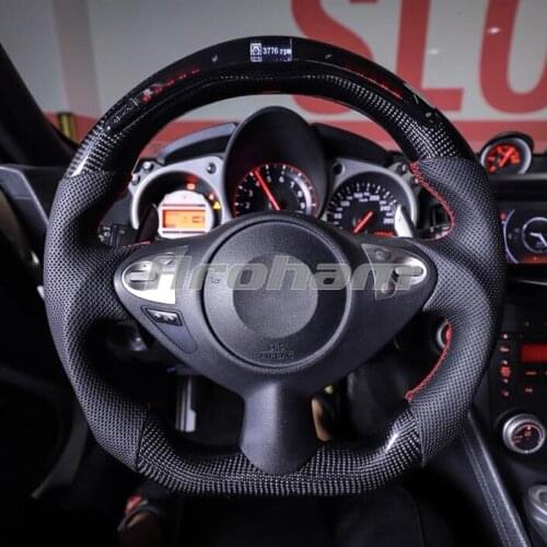 Carbon Fiber LED Steering Wheel Customized For Infiniti FX35 FX37 FX50 QX70 For Nissan Tiida Juke 370Z 2009 2010 2011 2012 2013