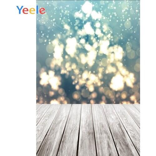 Vintage Wooden Board Floor Dot Light Bokeh Baby Photography Backgrounds Customized Vinyl Photographic Backdrops For Photo Studio