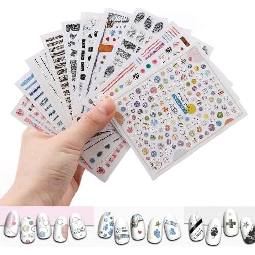 1 Sheet Nail Sticker Ethnic Series Mixed Design 3D Self Adhesive Sticker Nail Decoration Manicure Tools