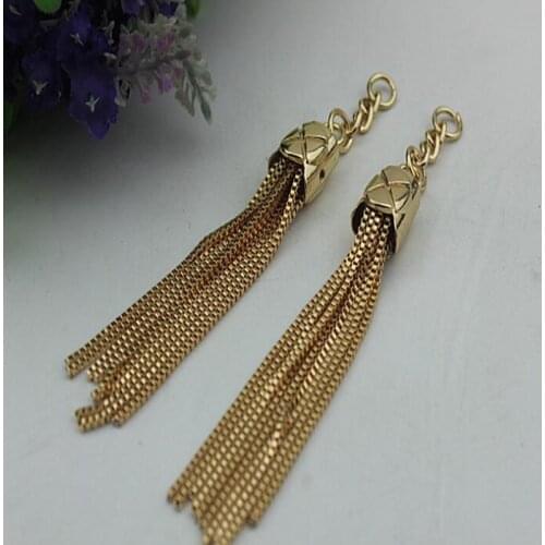 10 PC/lot) metal plating processing leather handbags shoes key chain tassel pendant decorative accessories