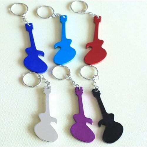 1200Pcs Aluminum Alloy Guitar Bottle Opener Keyring Keychain Metal Colourful Rocking Accessory- DHLFree Shipping