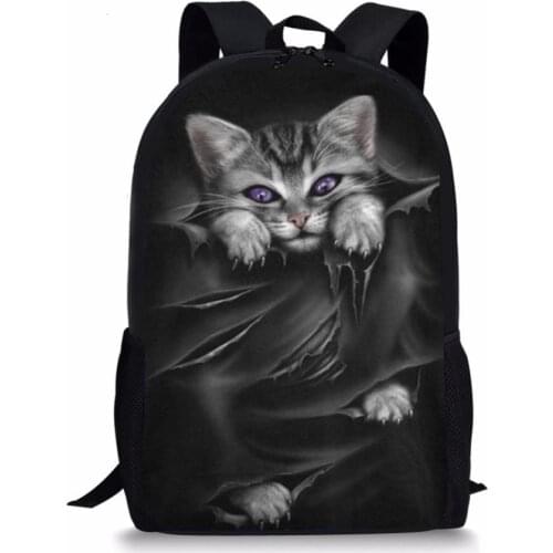 2019 New Style Childrens School Backpacks Unique Animal Print Casual Kids Backpacks For Boys Girls Cute Cats Print Book Bags