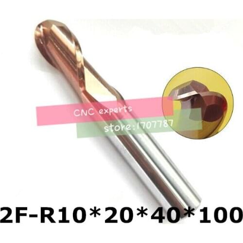 2f-r10*20*100,hrc60,material Carbide Square Flatted End Mill four 2 flute 20mm coating nano use for High-speed milling machine