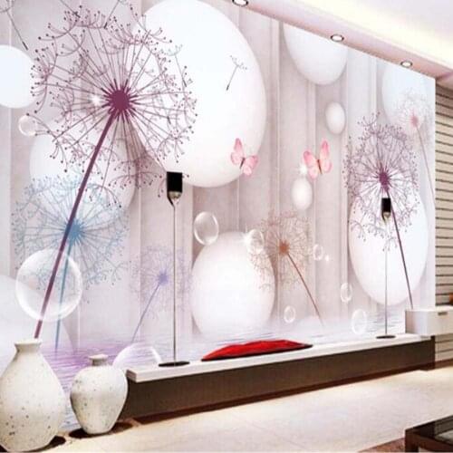 3D 5D 8D Wallpaper for Walls 3 d High Photo Wallpaper Dandelion Bubble for Living Room TV background Wall papel de parede tapety