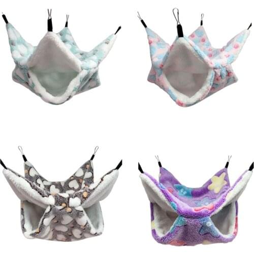 4 Colors Small Animals Cages Hammock Two Floors Hanging Soft Sleeping Bed House Mat Pad for Squirrel Hamster Ferret Rabbit