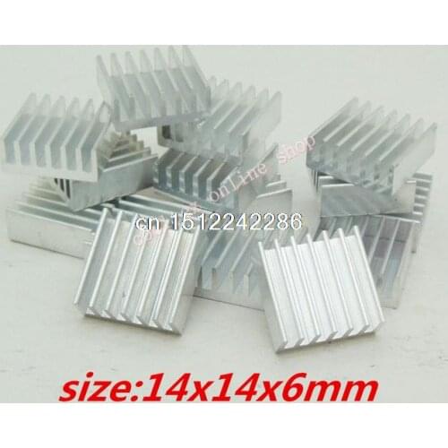 50pcs Extruded Aluminum heatsink 14x14x6mm , Chip CPU GPU VGA RAM LED IC radiator