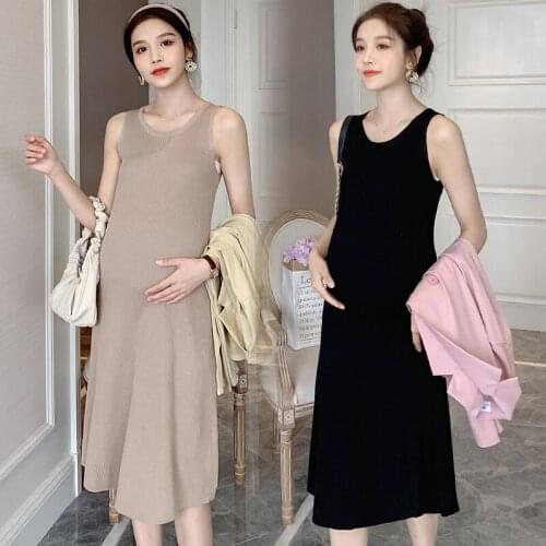 64624# Maternity Dress Summer Cotton Short Sleeves Loose Stylish Dress Pregnant Women Dress