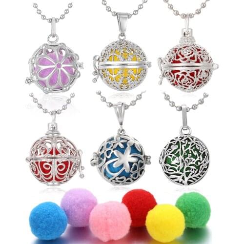 Diffuser Necklace Aromatherapy Necklace Jewelry Rose Flower Tree of Life Lockets Pendant Perfume Essential Oil Diffuser Lockets