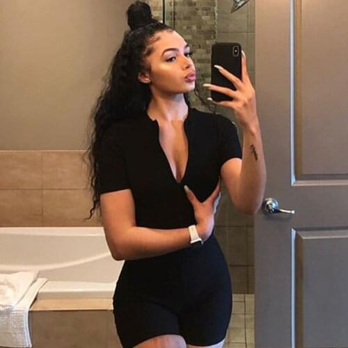 European and American Summer New Casual Womens Wear Black Round Collar Sleeve Sports Fitness Tight Running Shorts