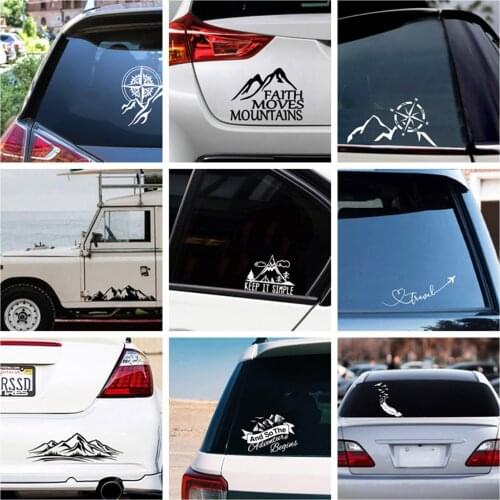 Hot Sale Mountain Car Stickers Decals Feather Waterproof Self-adhesive Removable Sticker Car Accessories Decoration Glue Sticker