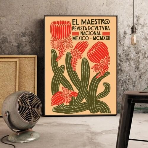 Mexican Wall Art El Maestro Vintage Poster and Prints Canvas Painting Poster Home Living Room Decorative Picture No Frame