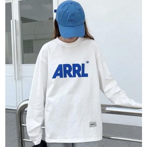 Korean T-Shirts Pullover Women Loose Long-Sleeve Female Sweatshirt Hip Hop Streetwear Students Clothing Chic Womens Leisure