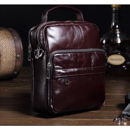 Mens messenger bag retro first layer cowhide casual shoulder bag multifunctional fashion mens bag
