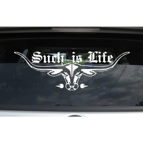 Stickers SUCH IS LIFE & LONGHORN BULL Big 600mm For Aussie UTE Country BNS 60cm