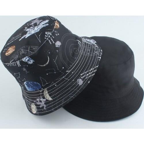 2021 Summer Black Bucket Hat Kids Reversible Panama Hats Outdoor Hip Hop Fisherman Cap Children Travel Beach Sun Caps