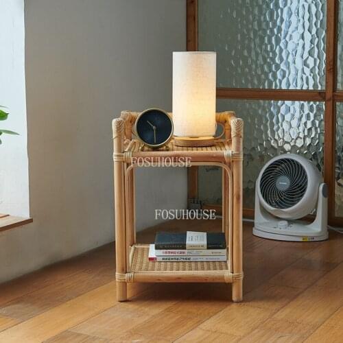 Simple Hotel Homestay Office Endtable Nordic Rattan Living Room Furniture Coffee Tables for Balcony Bedroom Club Sofa Side Table