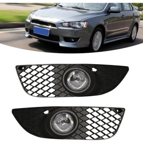 Fog Lamp For Mitsubishi Lancer 2008-2013 Car Halogen Fog Light With Wiring Grilles Harness Switch Driving Front Bumper Grille