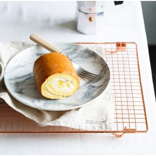 Rose Gold Stainless Steel Wire Cooling Rack Kitchen Baking Tool For Baking Fits Half Sheet Pans Cool Cookies Cakes Bread