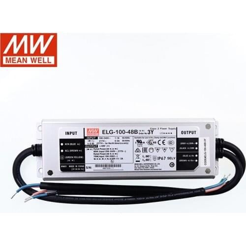 MEAN WELL ELG-100-48B-3Y 96W 2A 48V Dimming Power Supply 110V/220V AC to 48V DC 2A waterproof IP67 Meanwell Dimmable led driver