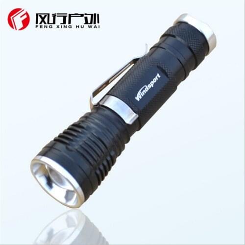 LED Flashlight Stretch zoom CREE Q5 XPE camping telescopic baton zoom mini 18650 rechargeable battery Flash light