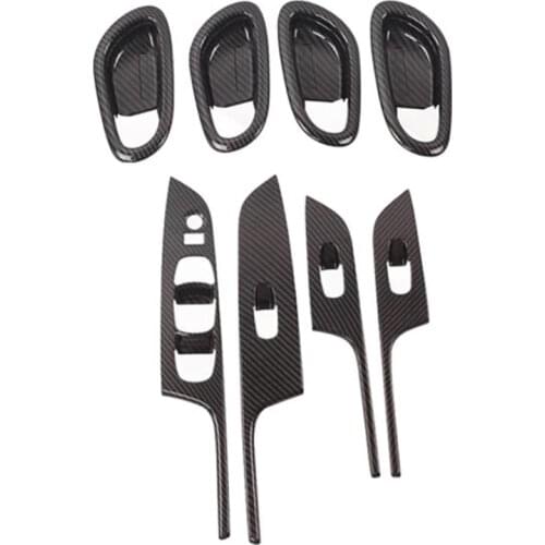 For Nissan Navara NP300 2015-2020 Inner Door Handle Bowl & Window Lift Switch Button Panel Cover Trim Accessories, 8PCS