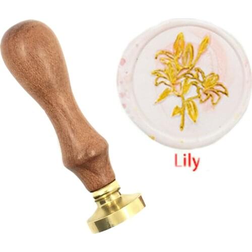 Natural Tree Plant wax seal copper brass stamp wood handle,DIY Scrapbooking Hydrangea copper head,Vintage spoon high quality051