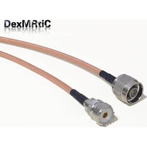 High-Quality Low-Attenuation UHF Female Jack SO239 Switch N Male Plug RF Coax Cable RG142 50CM 20" /100CM Adapter Wholesale