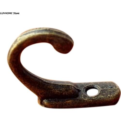 ZLinKJ 2PCS Prong Single Antique Clothes Coat Robe Purse Hat Hook Imitation Bronze Wall Hangers Robe Hooks Bathroom Hardware