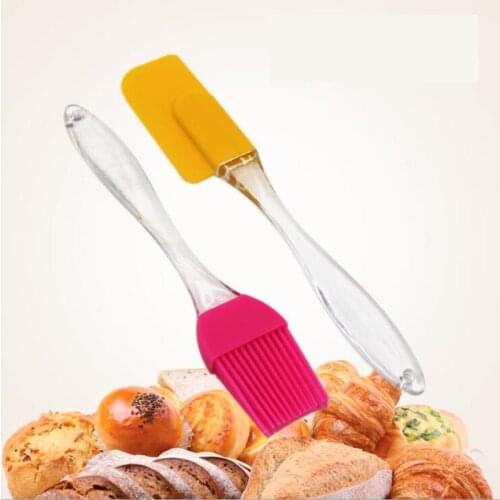 2pcs Kitchen Silicone Cream Butter Cake Spatula Mixing Batter Scraper Brush Butter Mixer Cake Brushes Baking Tool Kitchenware