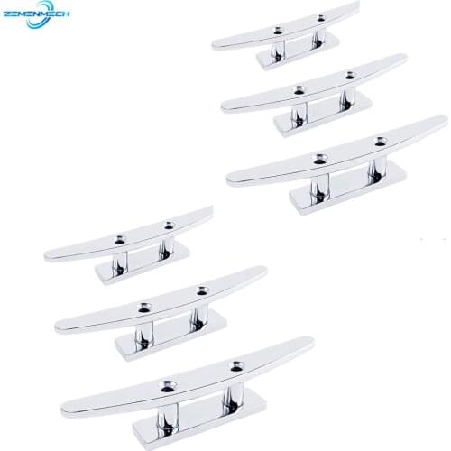 2PCS 316 Stainless Steel Low Flat Cleat Deck Rope Cleat Mooring Dock Marine Hardware Boat Accessories Yacht Accessorie Lock Bolt