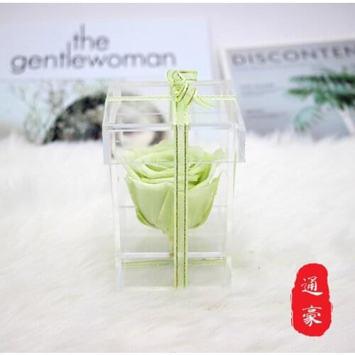 2pcs Dried flower acrylic glass Eternal Rose mirror gift box Christmas Valentines Day creative birthday transparent