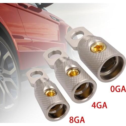 2Pcs Heavy Duty 0 Gauge/4 Gauge/8 Gauge Screw Wire Coupler Butt Ring Terminal Connectors Terminal Car Audio