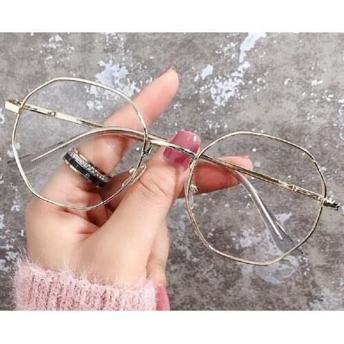 2021 New Style Myopic Glasses Octagonal Glasses Male Frame Personality Polygon Anti Blue Light Glasses