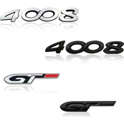 3D Metal Sticker GT Emblem Decoration Rear Trunk stickers For Peugeot 4008 Car Styling