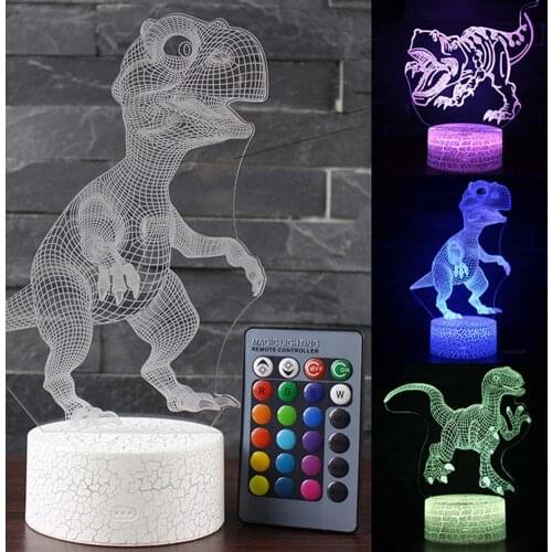 3D LED Night Light Lamp Dinosaur Series 3D Night light Remote Control Table Lamps Toys Gift For kid Home Decoration