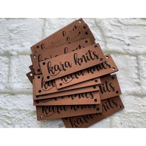 55pcs custom Knitting Handmade leather clothing hat tags, crochet handcraft label, tag and labels blank, Clothes DIY accessories