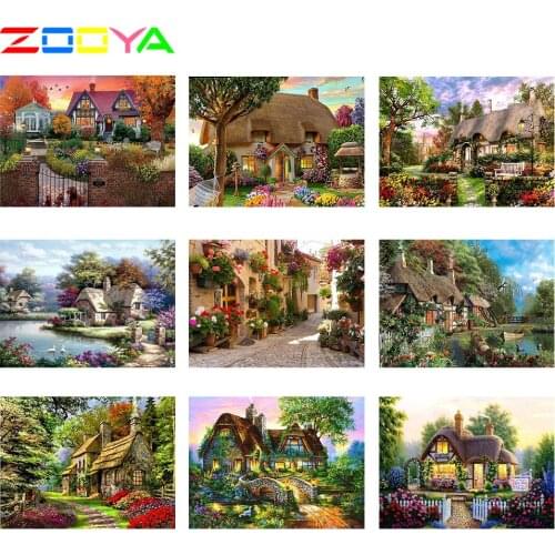 5D Full Drill Diamond Embroidery Landscape Diamond Painting New Arrivals Diamond Painted Landscape Houses Diamond Mosaic 2Jm016