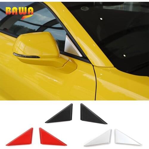 BAWA 3 Color ABS Car Exterior A-pillar Panel Cover Sheet Window Triangle Sticker For Chevrolet Camaro 2017 Up Car Styling