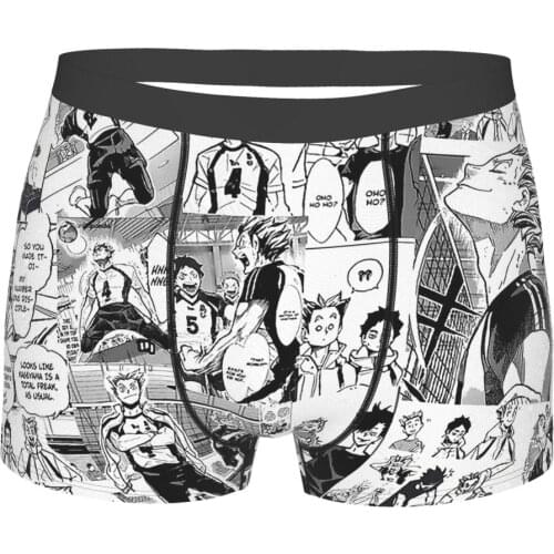 Bokuto Manga Collage Haikyuu Hinata Shoyo Volleyball Juvenile Manga Underpants Panties Mens Underwear Sexy Shorts Boxer Briefs