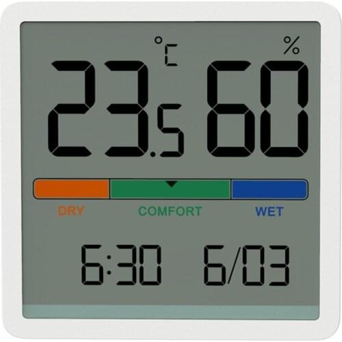 Digital LCD Thermometer Hygrometer Humidity Meter Room Indoor Clock Magnet Accurate Humidity Gauge