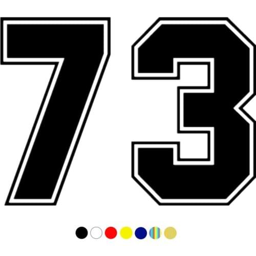 CS-10171# Funny Vinyl Decal Number 73 Car Sticker Reflective Waterproof Auto Decors on Truck Bumper Rear Window