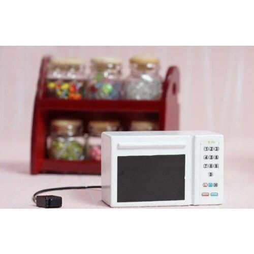 G08-X132 children baby gift Toy 1:12 Dollhouse mini Furniture Miniature rement White microwave oven 1pcs