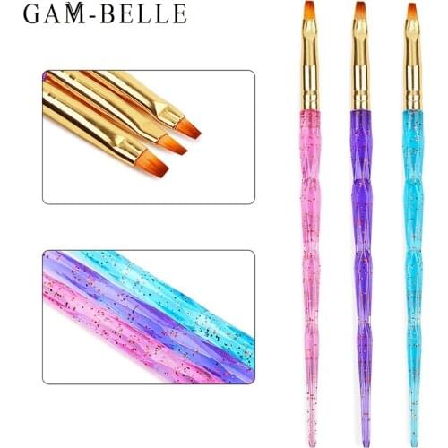 GAM-BELLE Acrylic Nail Brush Nail Extension UV Gel Builder Tools Professional DIY Carving Nails Art Pen Acrylic Powder Tools