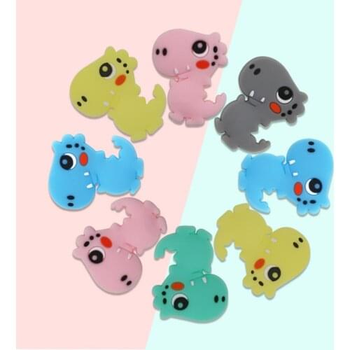 Kovict 10pc/lot Mini dinosaur Silicone Beads Baby Dummy Cartoon Pacifier Toy Accessories