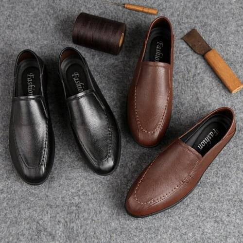 Sapatos Masculino Leather Casual Shoes Mens Classic Gentleman Shoes Luxury Brand Fashion Leather Mocassins Zapatillas Hombre I
