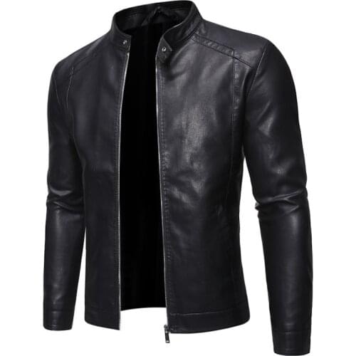 New pu leather jacket men coats motorcycle slim windbreaker men fashion outerwear clothing