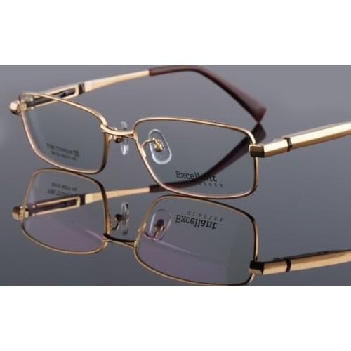 Vazrobe mens clear glasses gold eyeglasses frames male oversize spring hinge Wide Pure Titanium Eyeglass spectacles for optic