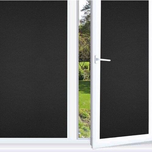Window Film Glue-free Static Window Film Pure Black Opaque Sunscreen Sunshade Bathroom Balcony Frosted Window Sticker Black Film