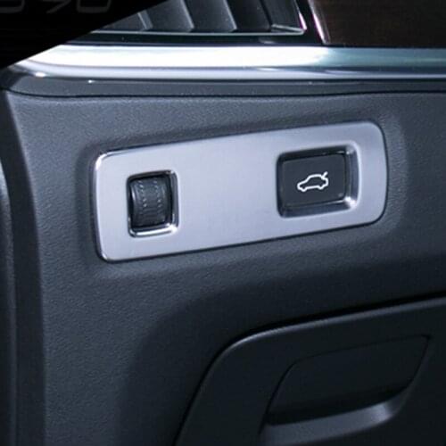 Front Headlamp Adjustment Switch and Trunk Trim Covers for Volvo XC60 2018 Chroming Accessories