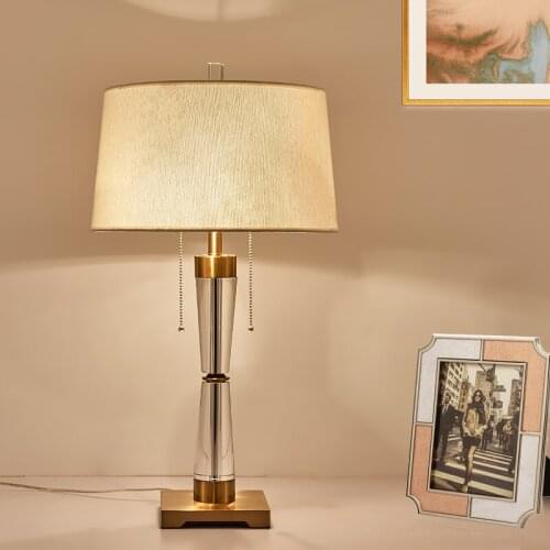 Postmodern glass crystal center column table lamp simple designer style living room bedroom warm and romantic decorative lamp